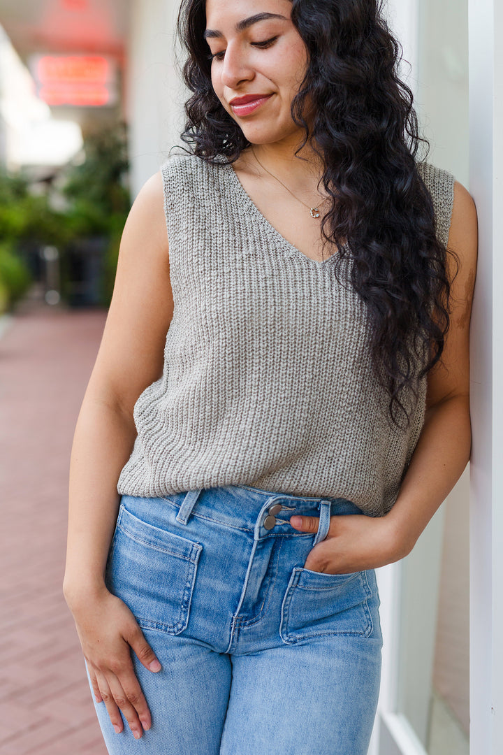 The Allende Sweater Knit Sleeveless Top