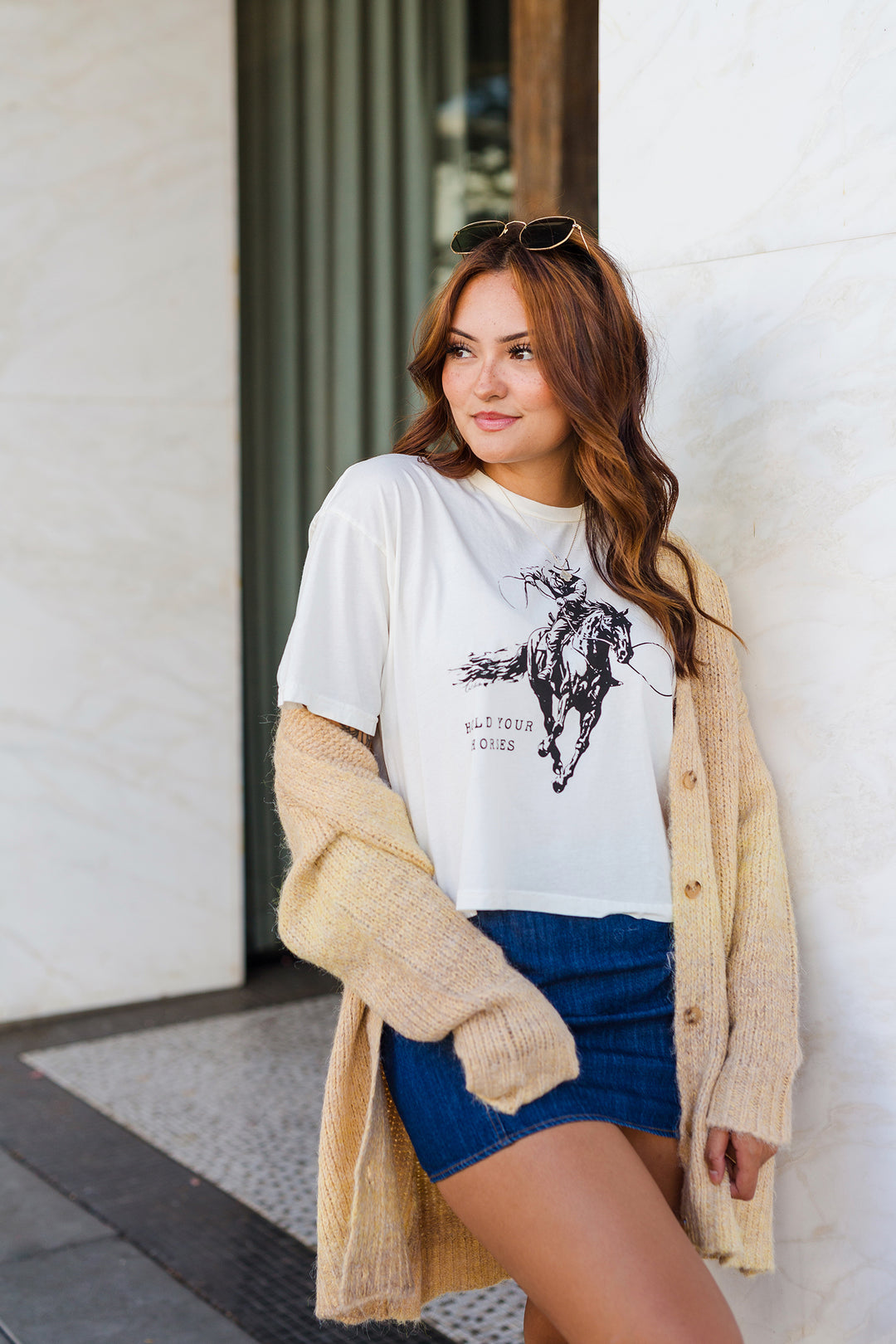 The Hold Your Horses Cropped Graphic T-Shirt