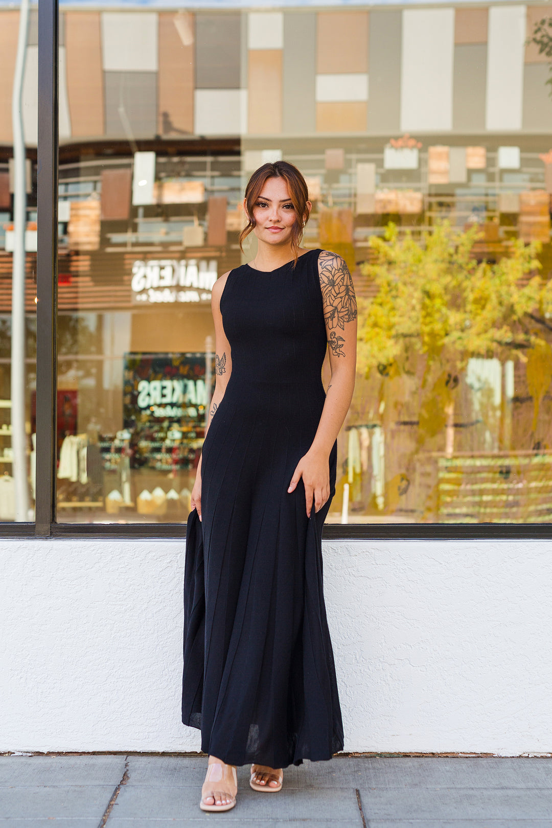 The Burning Bright Sleeveless Knit Maxi Dress Medium / Black The Burning Bright Sleeveless Knit Maxi Dress Medium / Black