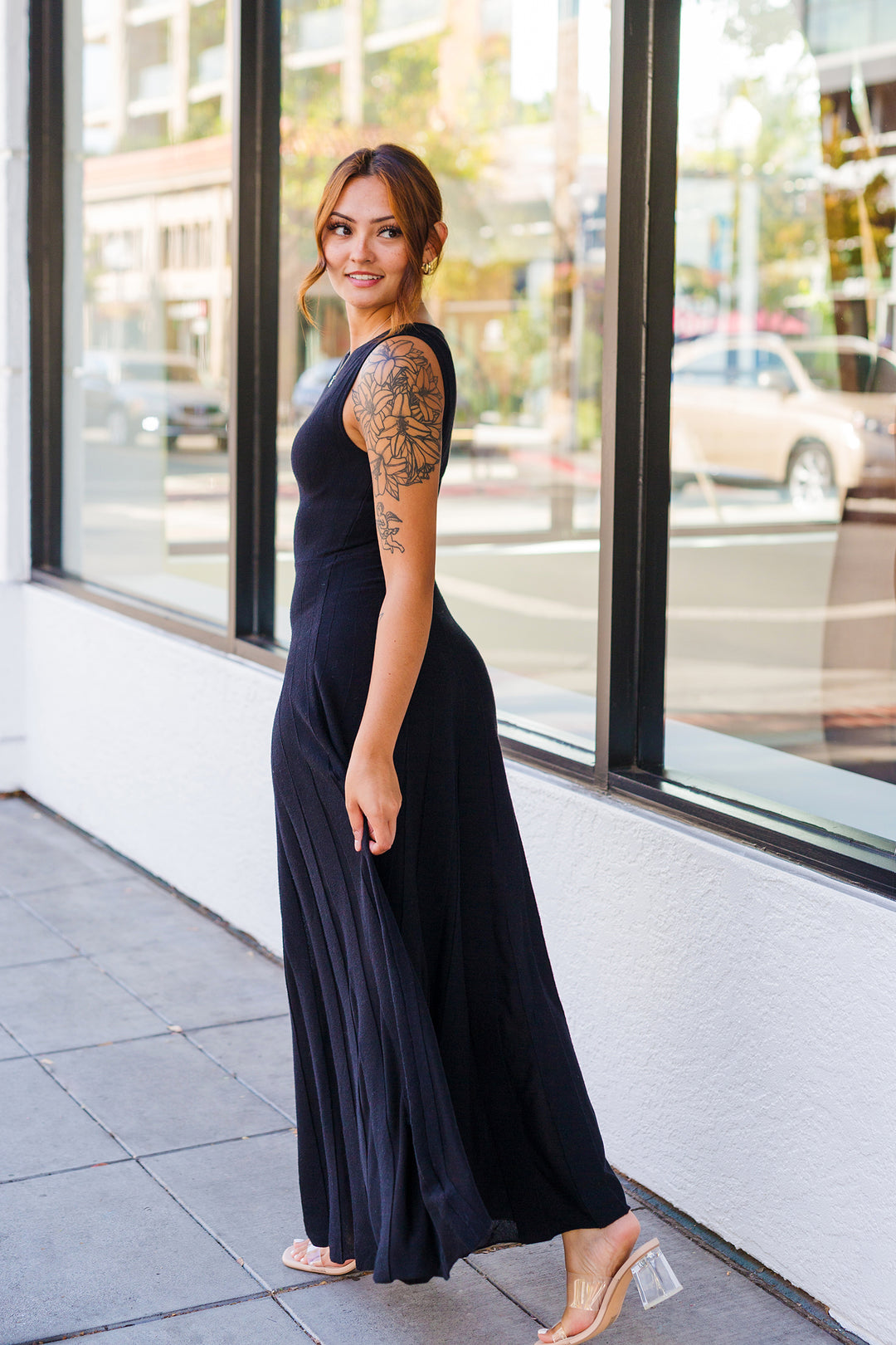 The Burning Bright Sleeveless Knit Maxi Dress Medium / Black The Burning Bright Sleeveless Knit Maxi Dress Medium / Black