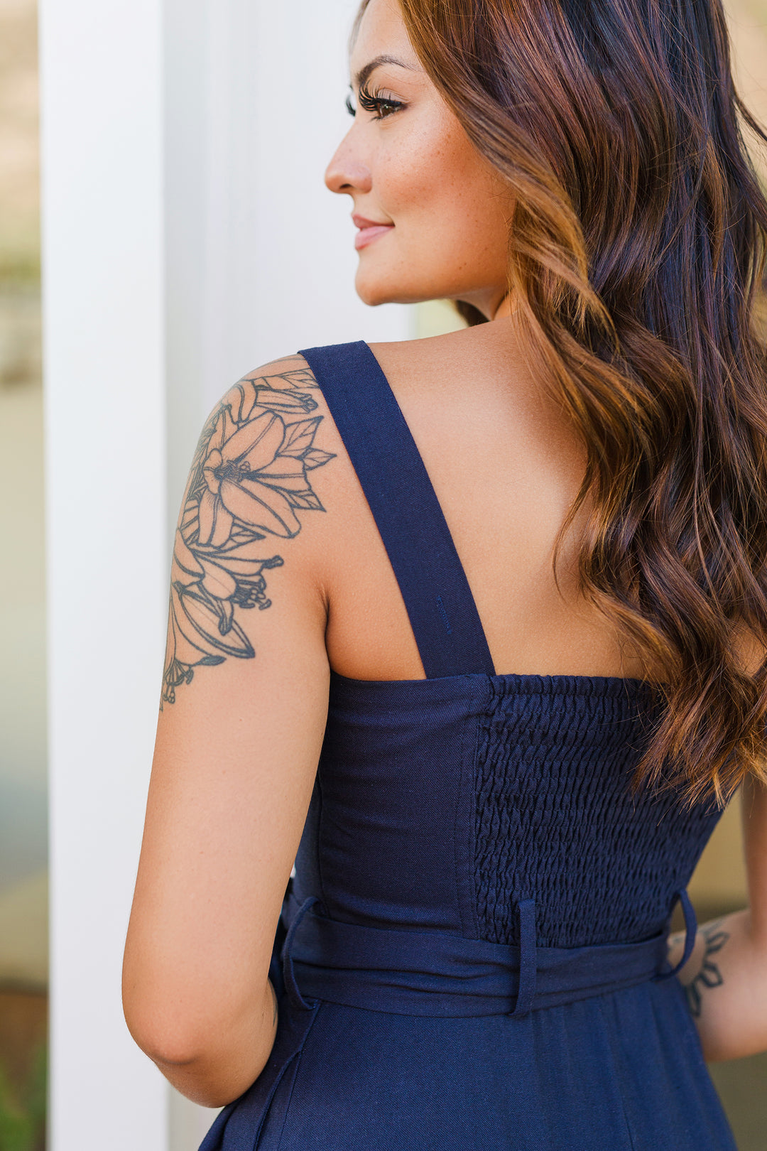 The Heaven Sent Navy Midi Dress