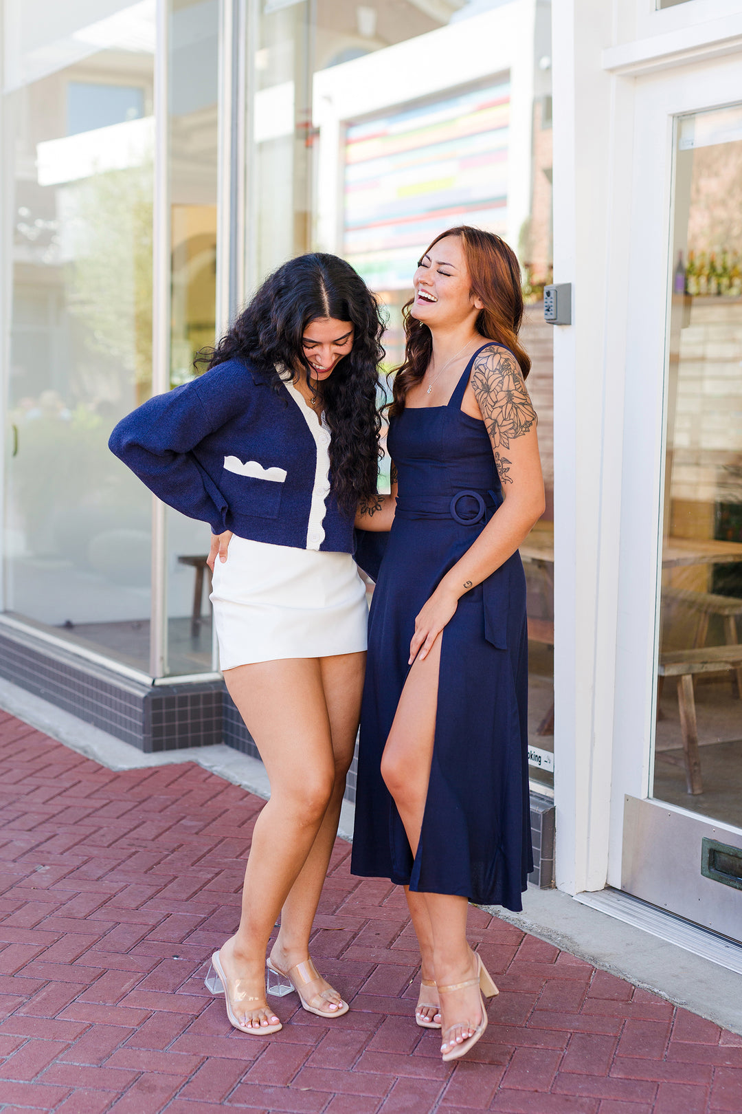 The Heaven Sent Navy Midi Dress