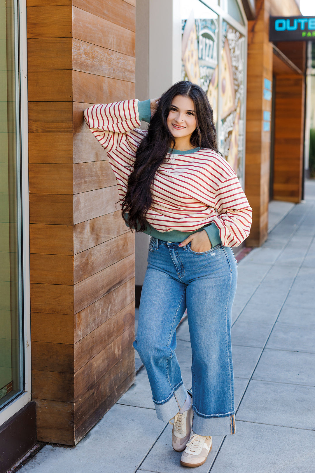 The Easy Win Striped Sweatshirt