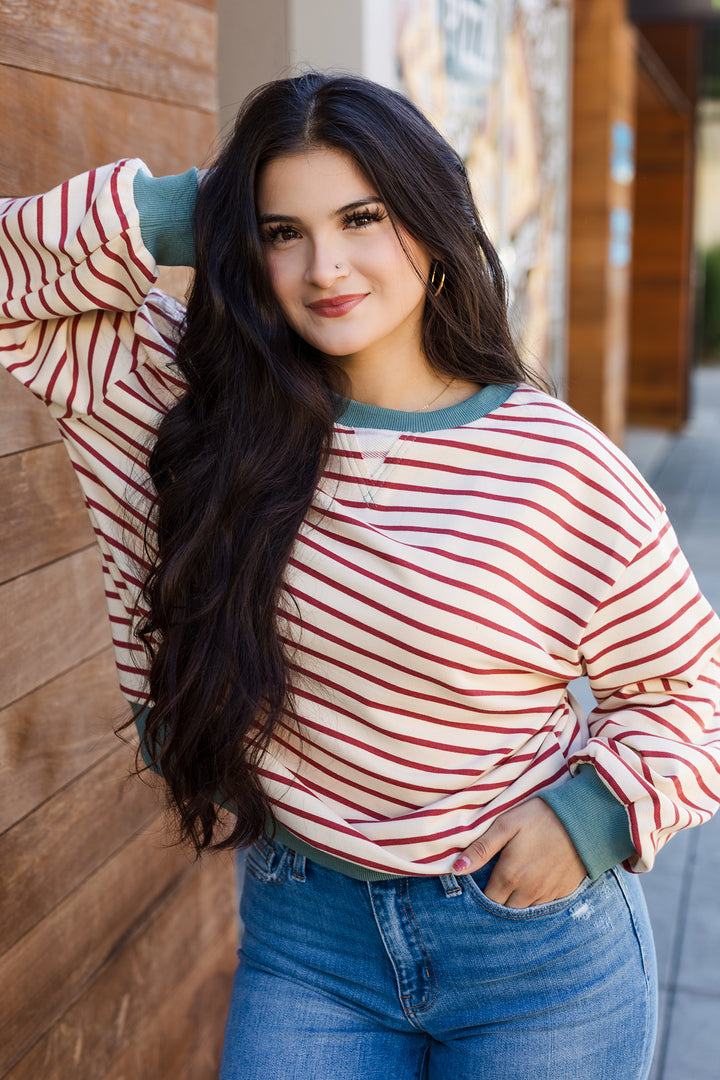 The Easy Win Striped Sweatshirt