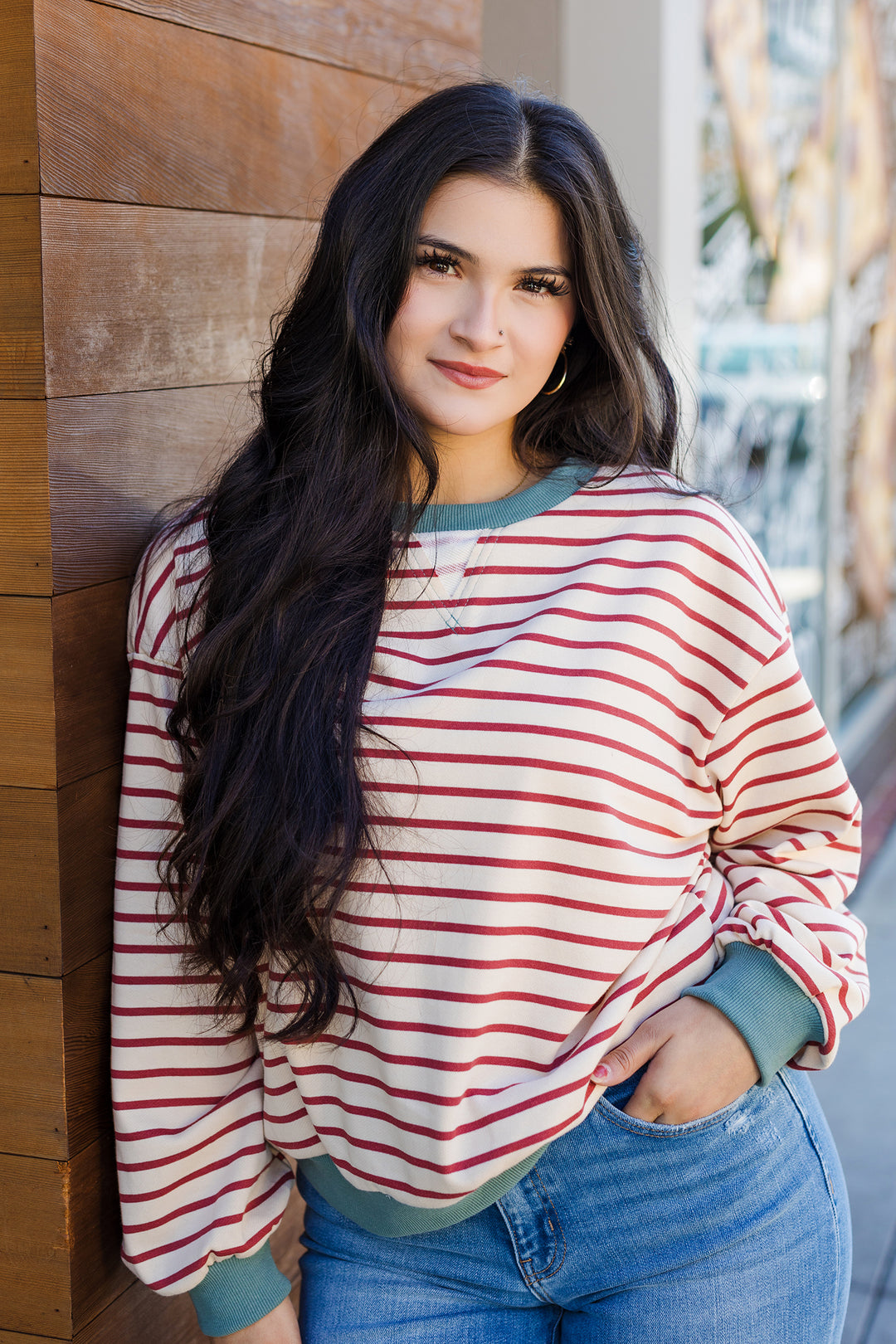 The Easy Win Striped Sweatshirt
