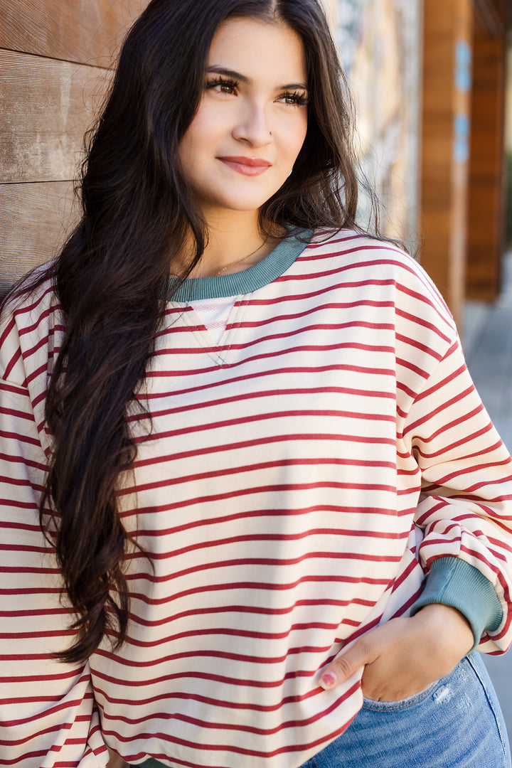 The Easy Win Striped Sweatshirt