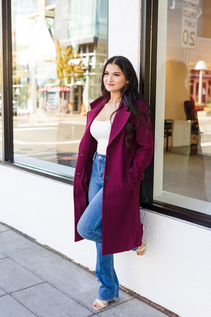 The Lorelei Long Line Notch Lapel Coat