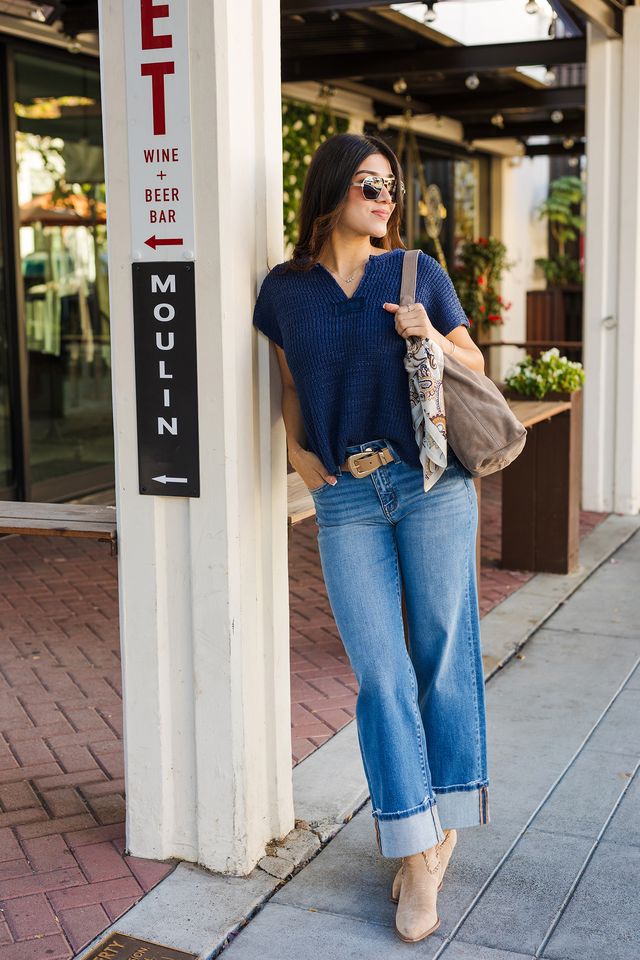 The C'est La Vie Cropped Short Sleeve Summer Sweater