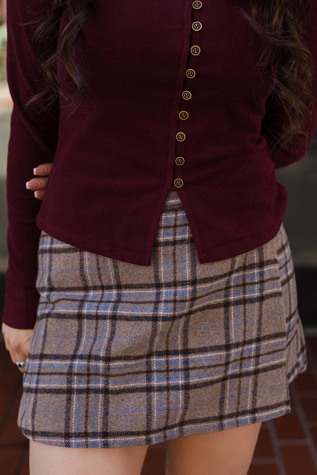 The Penelope Plaid Flannel Wrap Mini Skirt