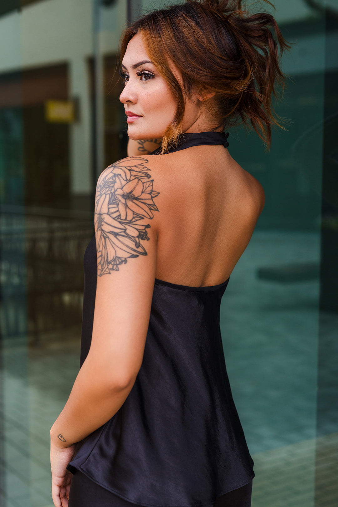 The Golden Hour Satin Halter Top