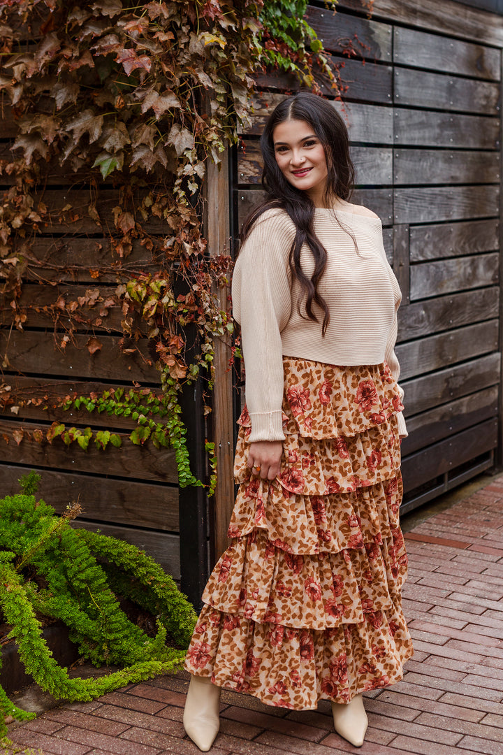 The Fall Feels Floral Maxi Skirt