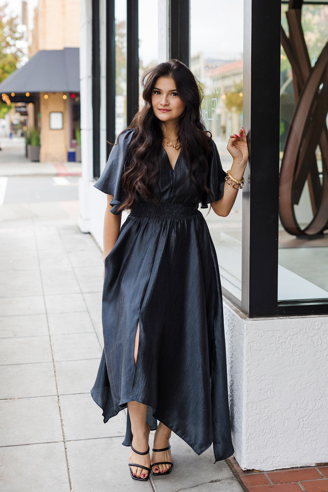 The Edge of Reason Satin Midi Dress