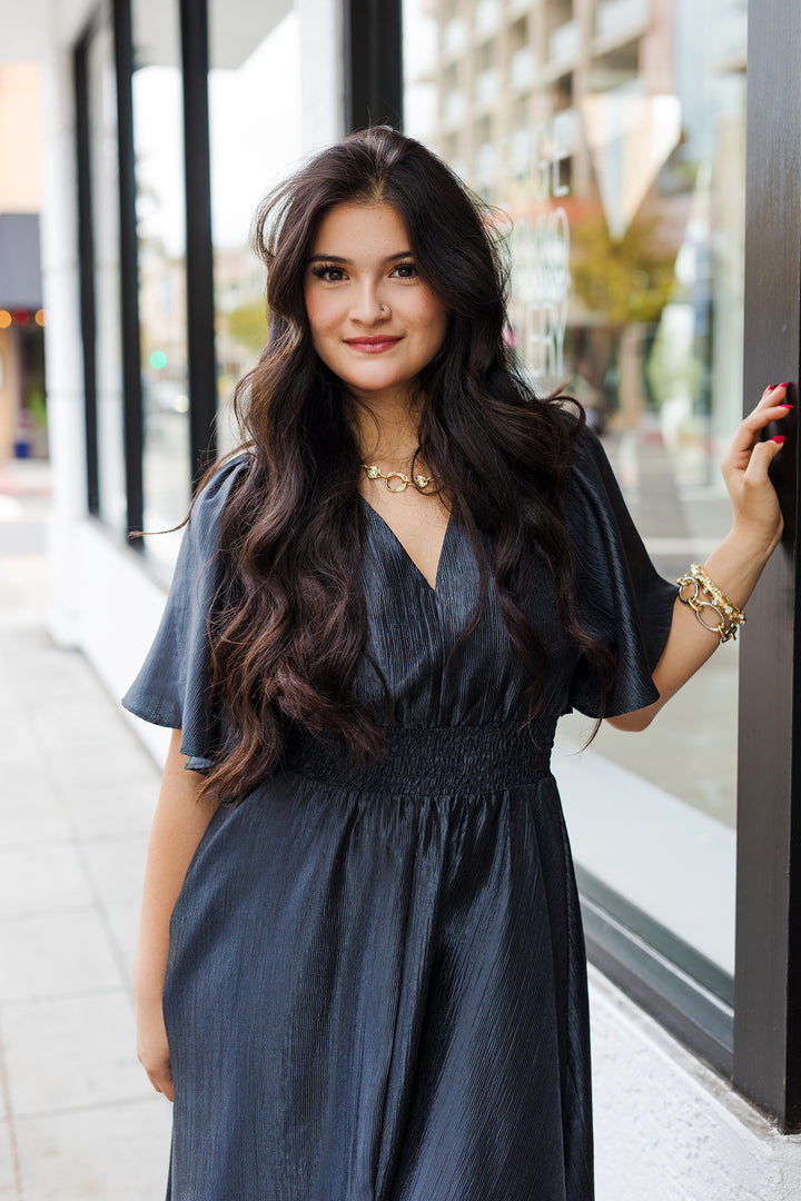 The Edge of Reason Satin Midi Dress