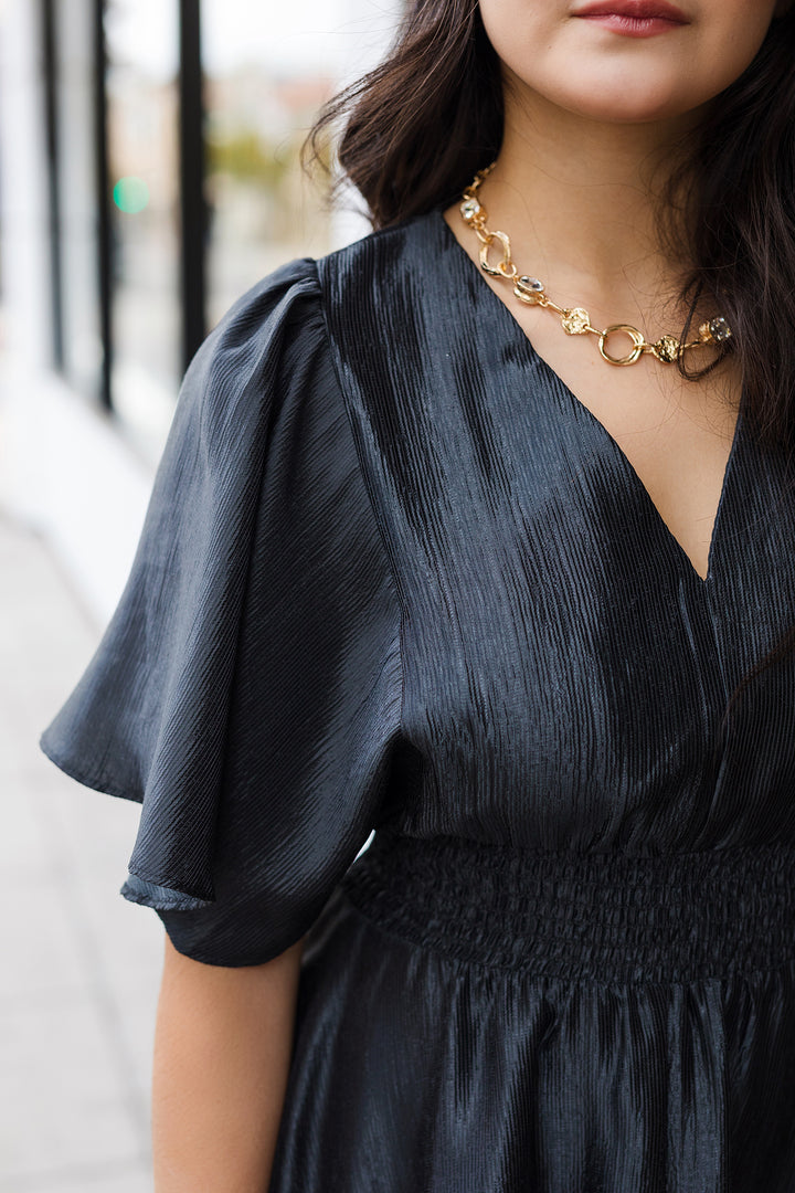 The Edge of Reason Satin Midi Dress