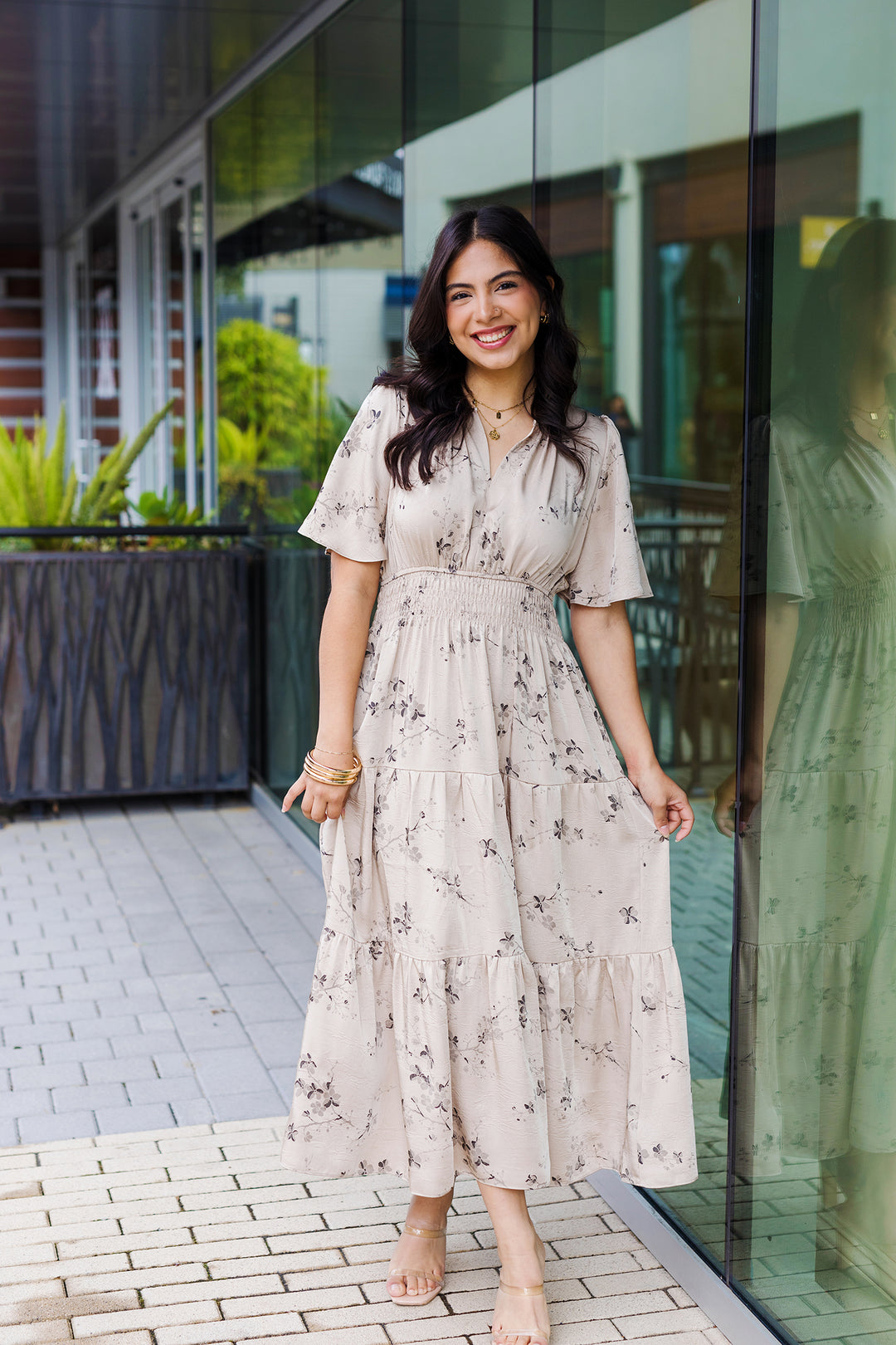 The Wind & Wildflowers Satin Midi Dress