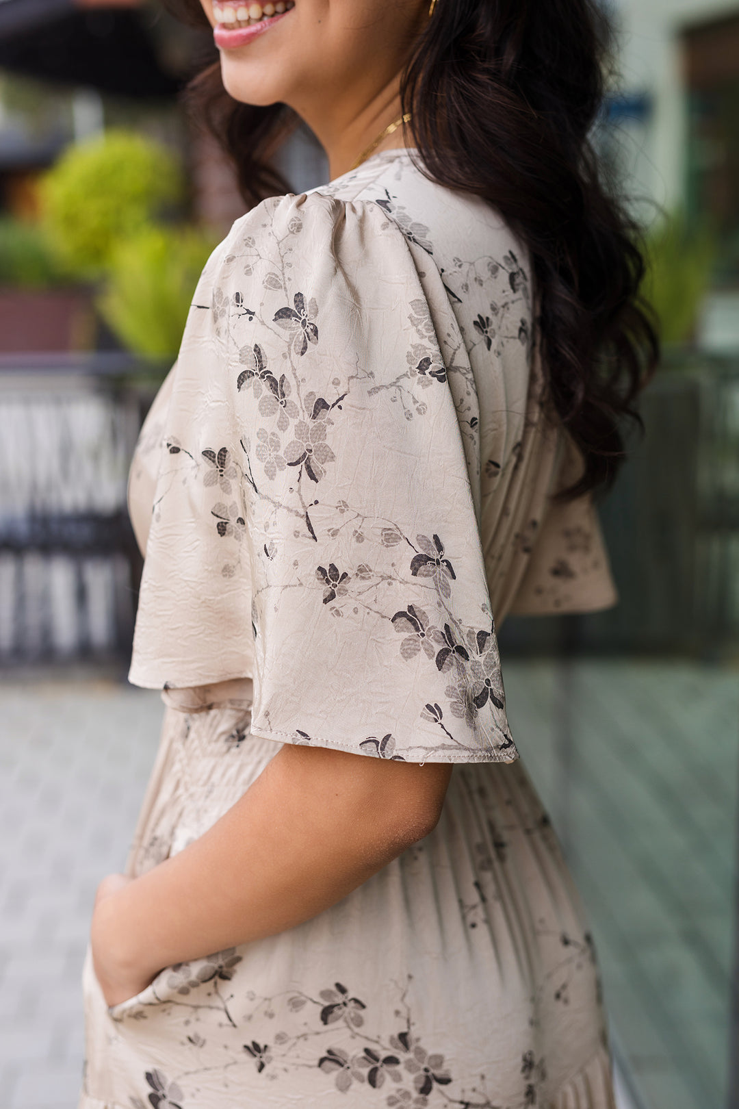 The Wind & Wildflowers Satin Midi Dress