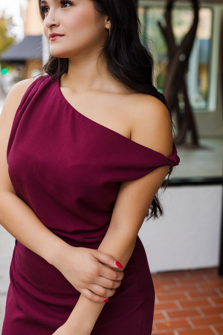 The Living In The Moment One Shoulder Mini Dress