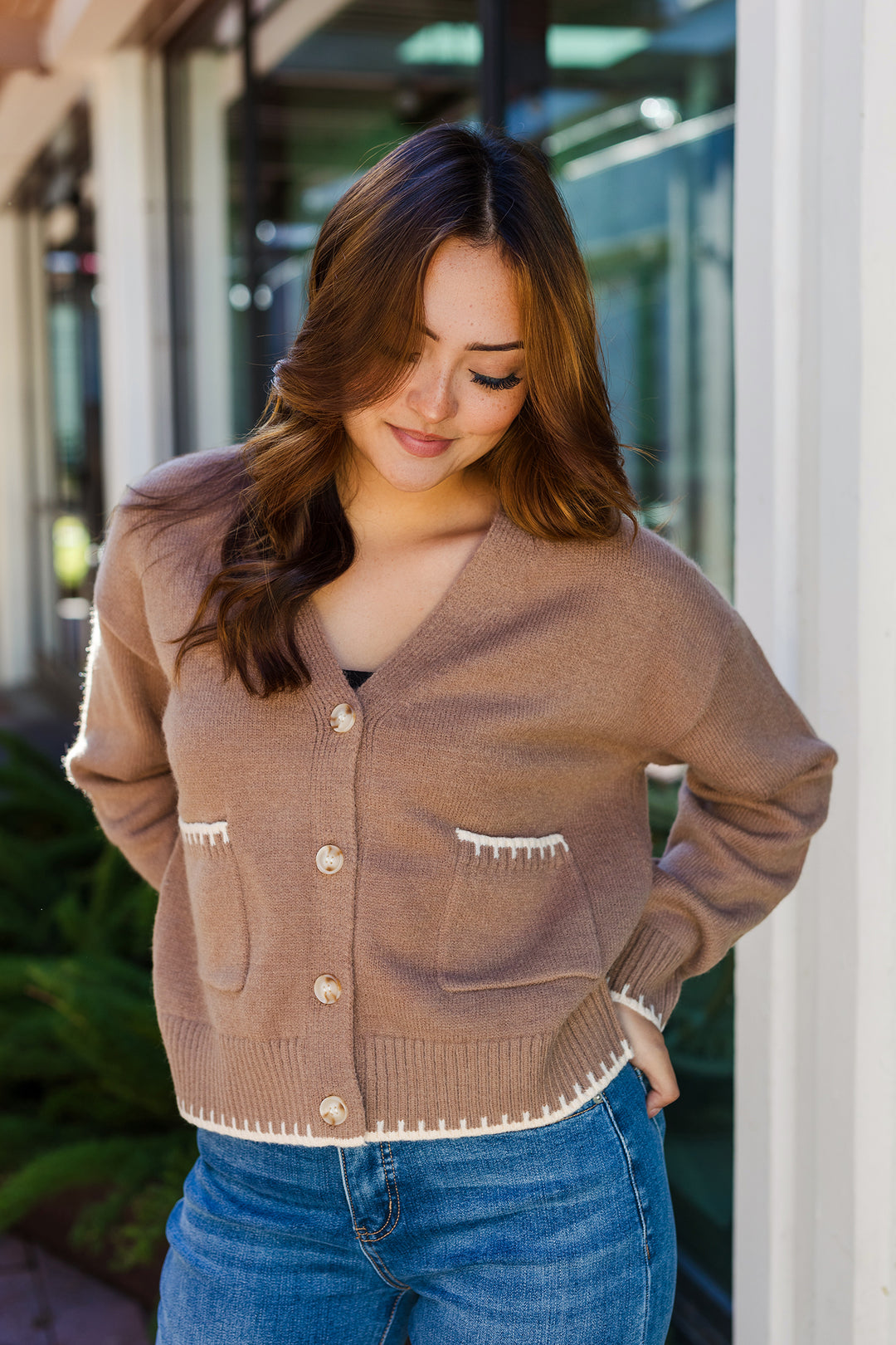 The Cottage Lane Stitch Pocket Cardigan Sweater