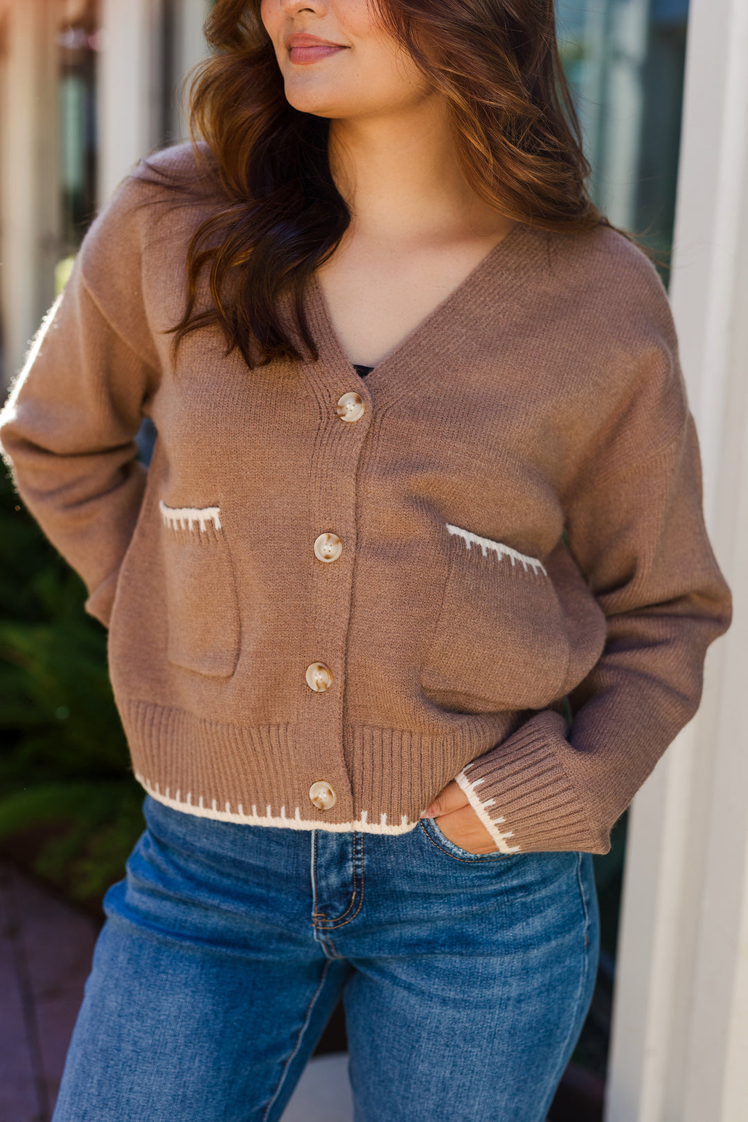 The Cottage Lane Stitch Pocket Cardigan Sweater