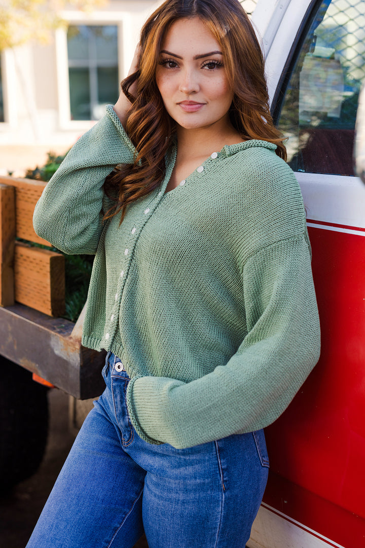 The Seeing Sage Light Weight Button Front Cardigan