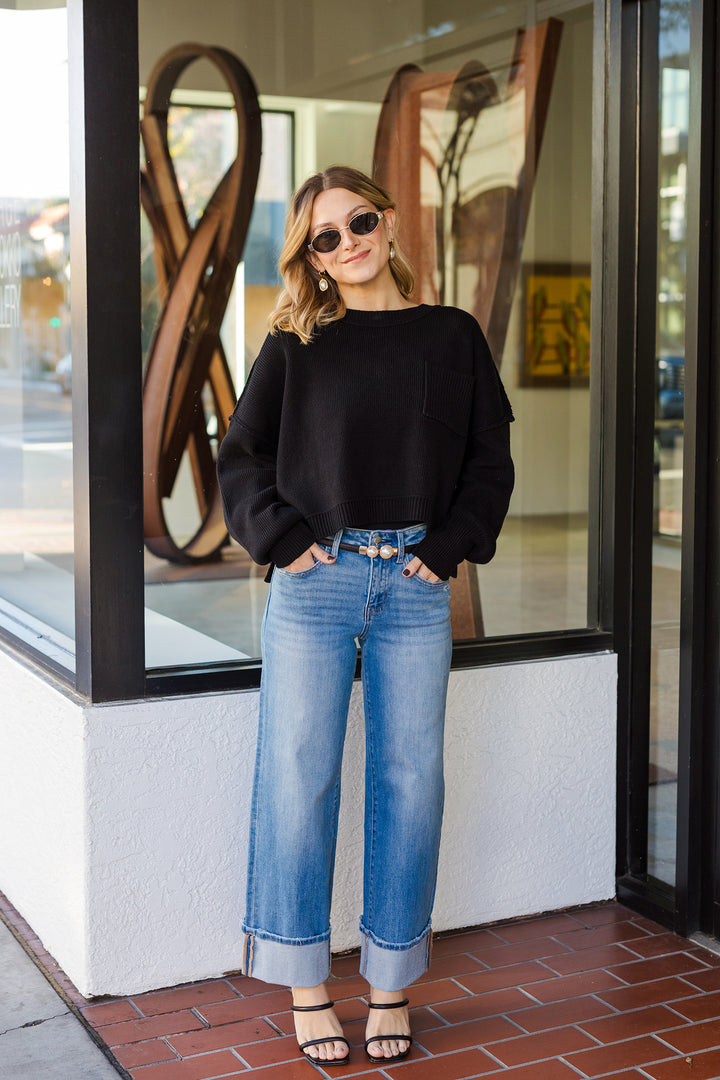 The Cut The Chill Pullover Cropped Sweater