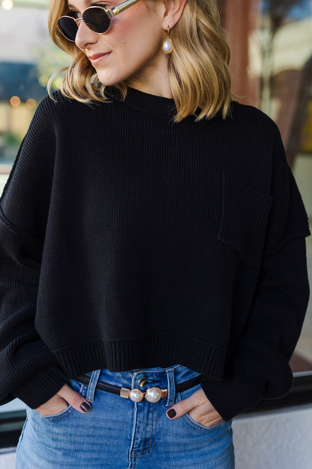The Cut The Chill Pullover Cropped Sweater