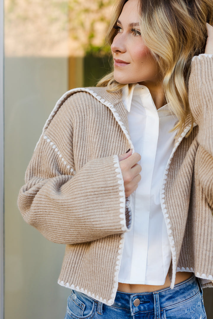The Tawny Stitch Detailed Sweater Cardigan