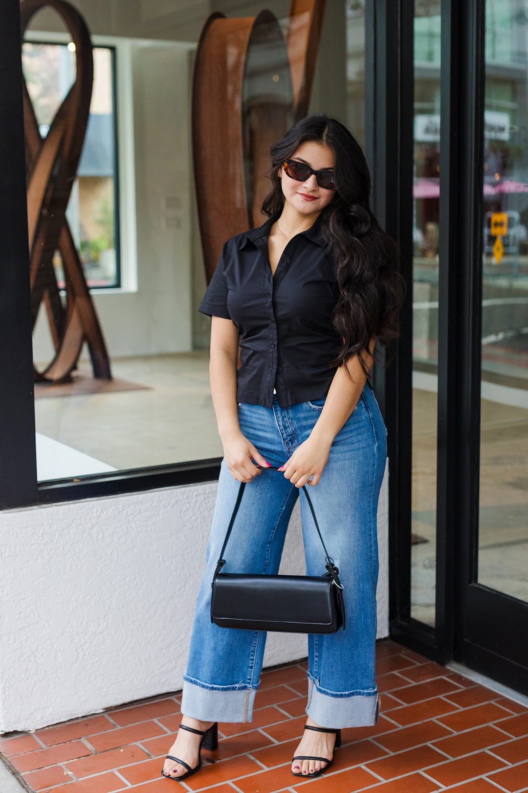 The Saxon White Button Front Top