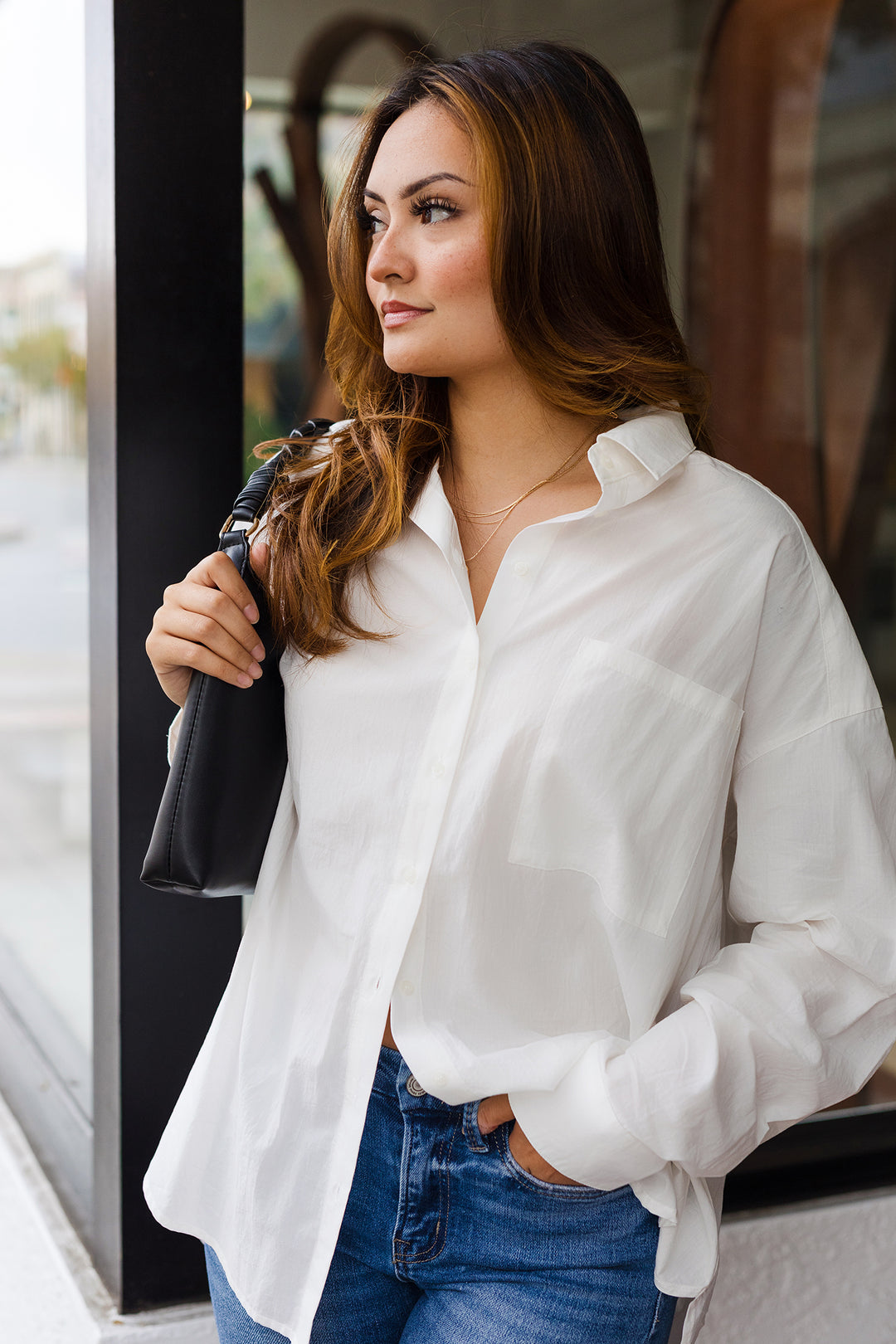 The Olivia Oversized White Collared Shirt