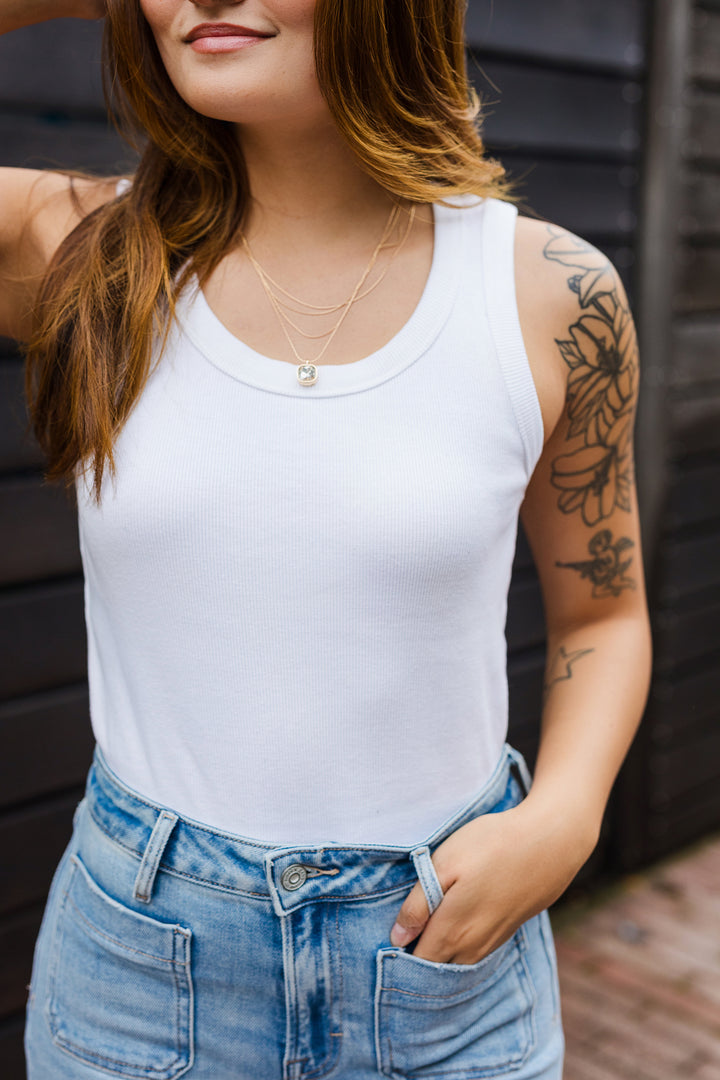 The Time Out Scoop Neck Ribbed Tank Top