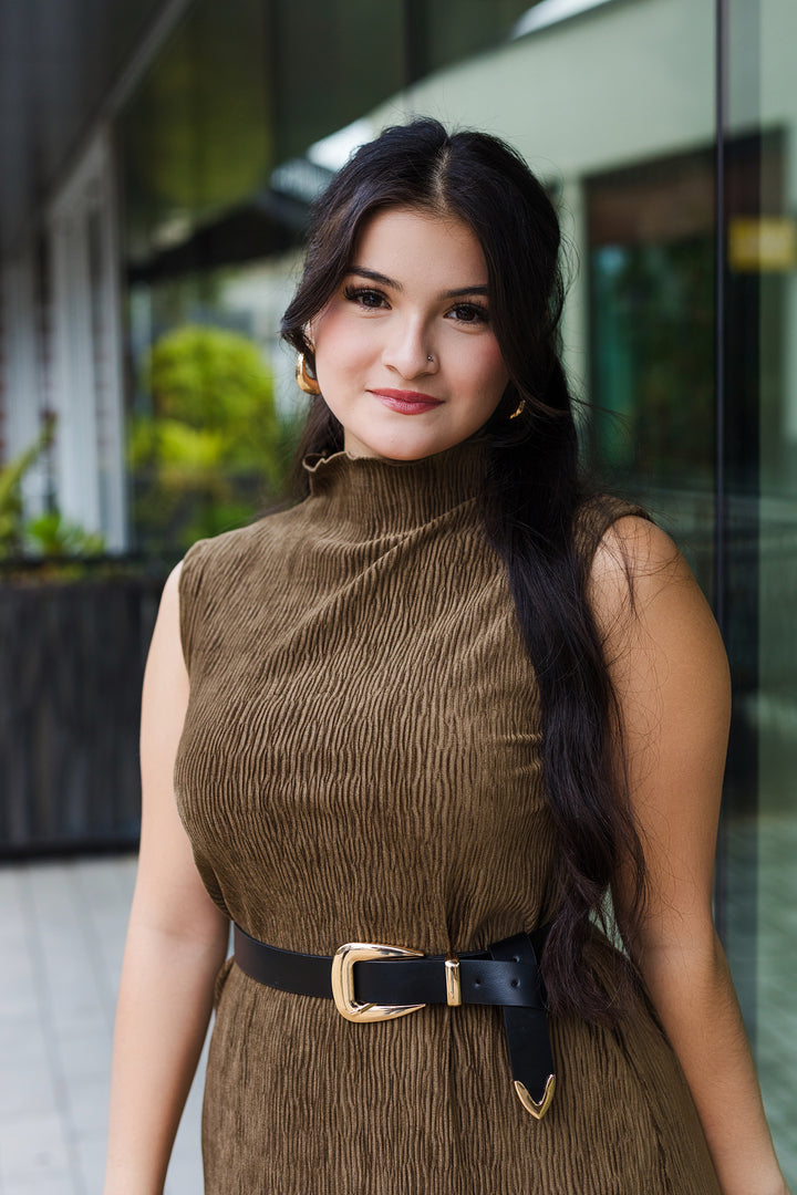 The Only In A Dream Moss Crinkled Velvet Maxi Dress