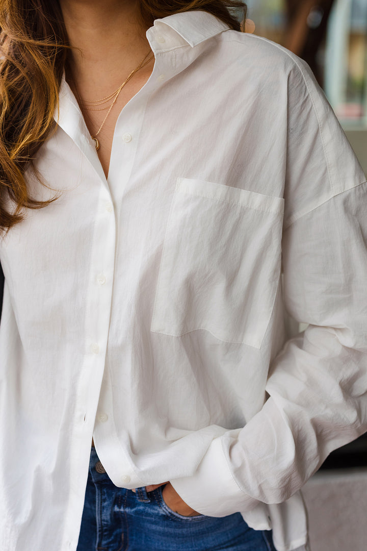 The Olivia Oversized White Collared Shirt