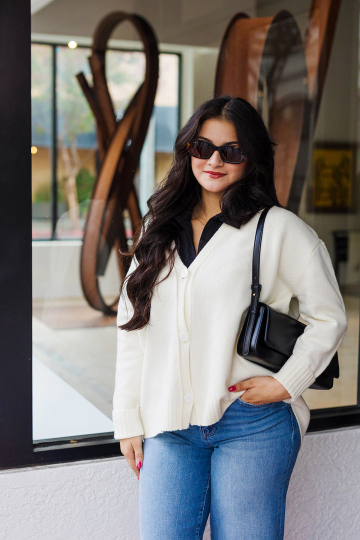 The Highs And Lows Cream Knit Cardigan Sweater