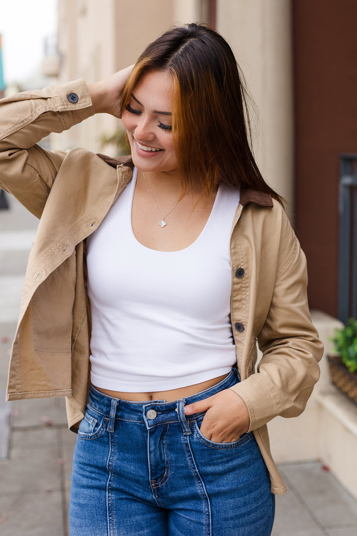 The Kianna Corduroy Collar Barn Jacket