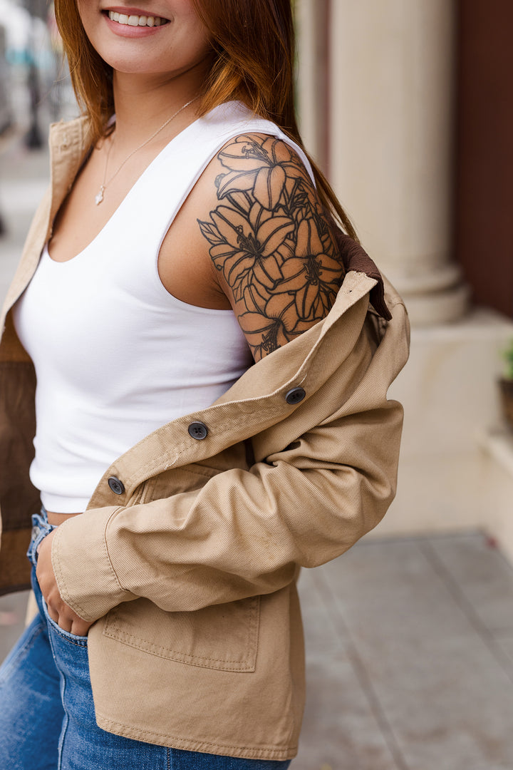 The Kianna Corduroy Collar Barn Jacket