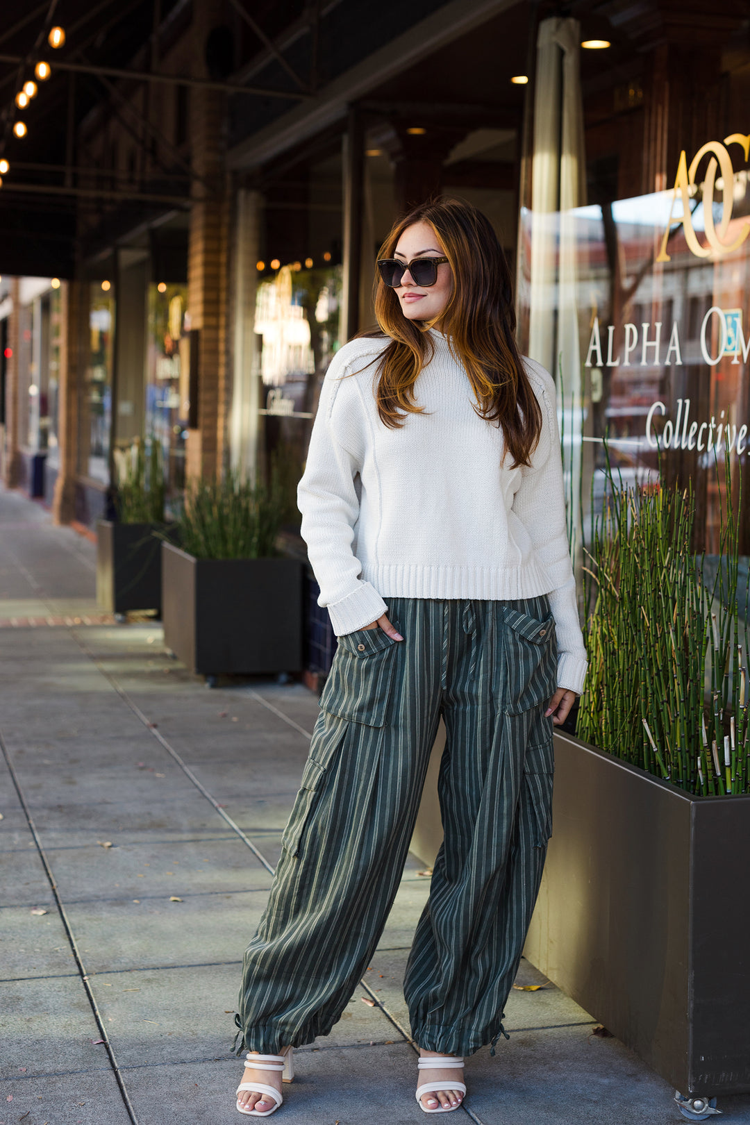 The Olive You Most Striped Drawstring Waist Pants