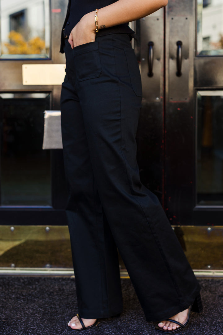 The Clean Slate Black Wide Leg Pants