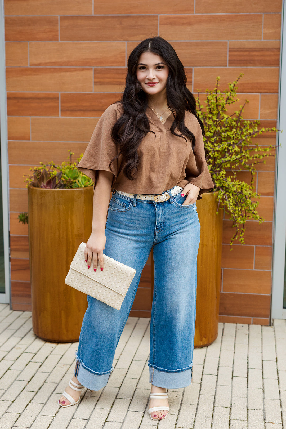 The Brighter Side Linen Collared Top