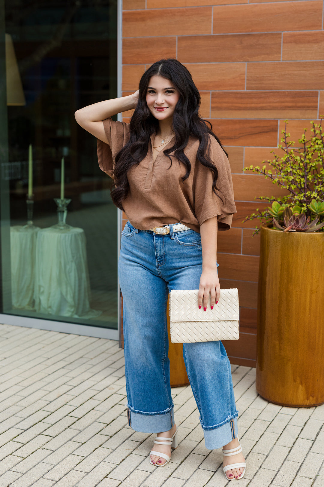 The Brighter Side Linen Collared Top