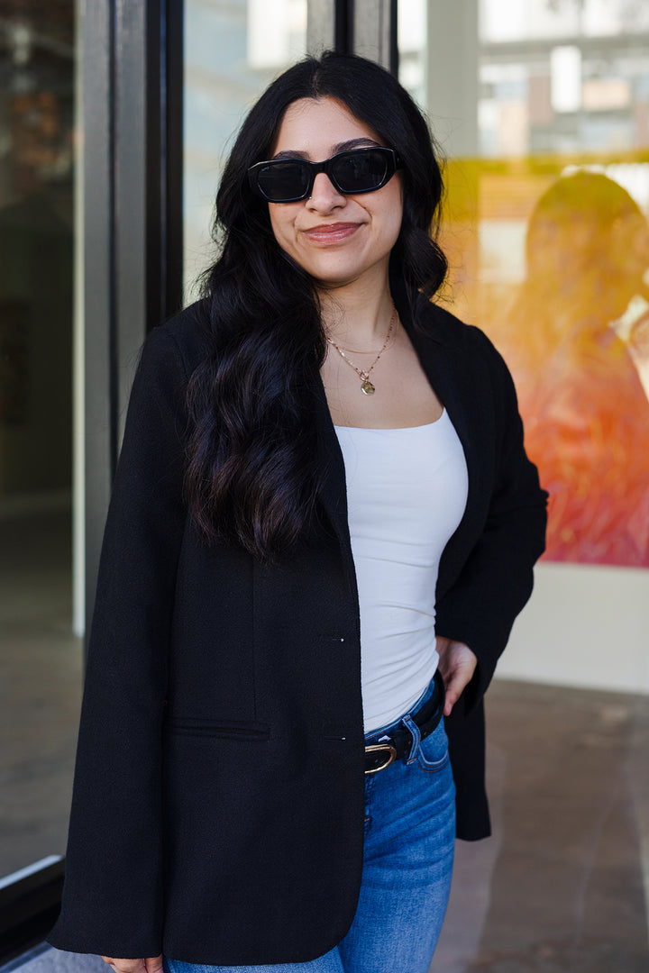 The Off-Duty Oversized Black Blazer