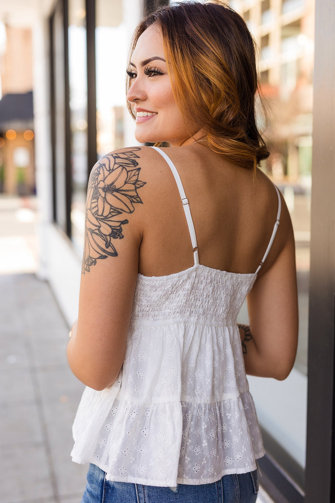 The No Lace Like Home Eyelet Cami Top
