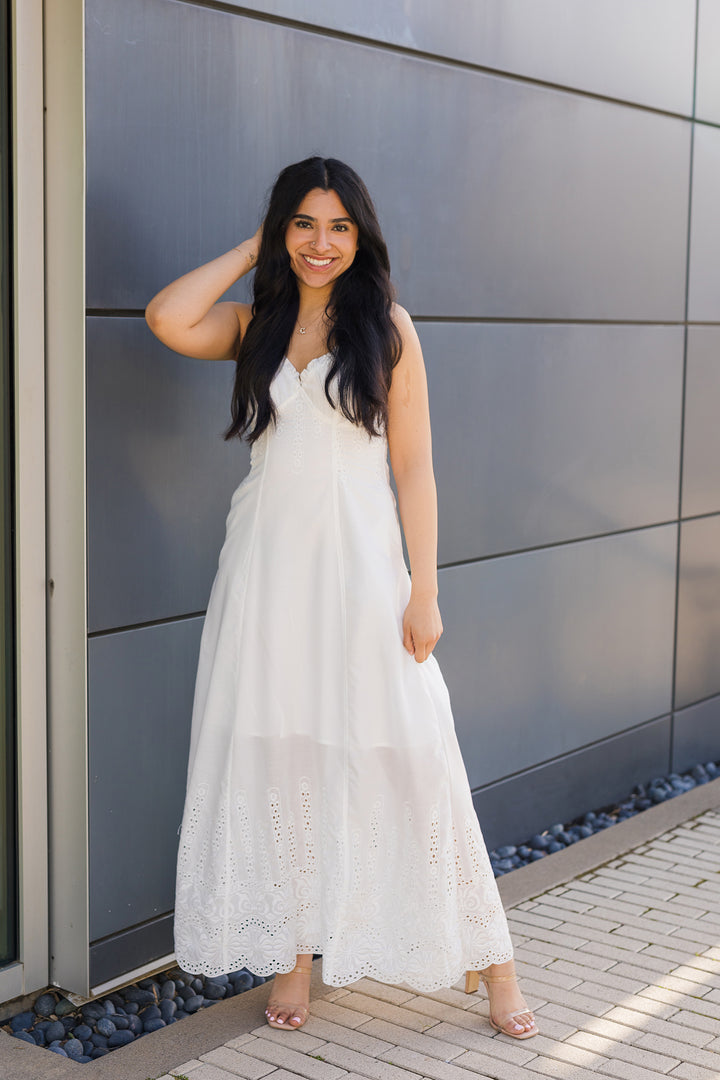The Cape Cod White Eyelet Maxi Dress