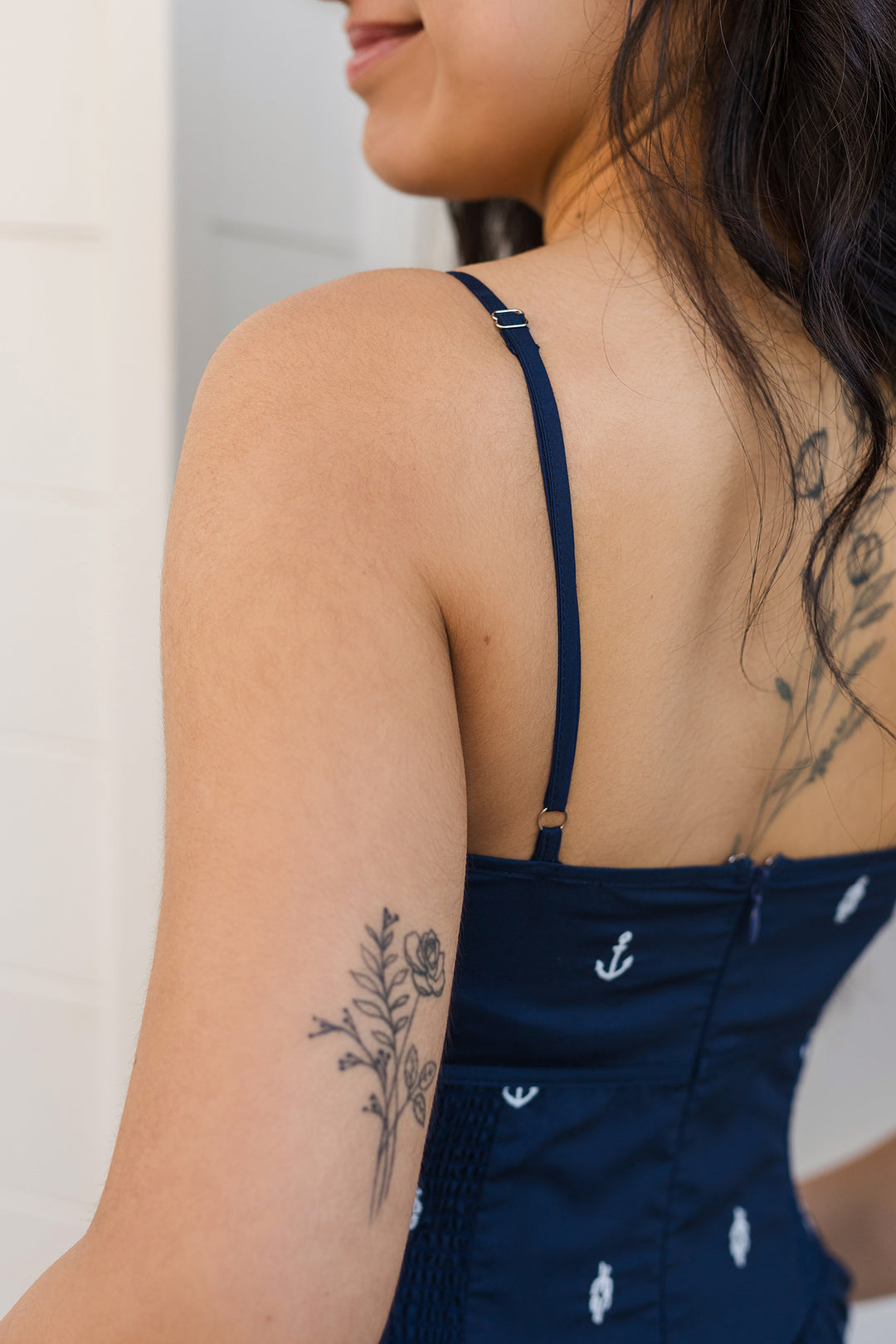 The Setting Seas Navy Midi Dress