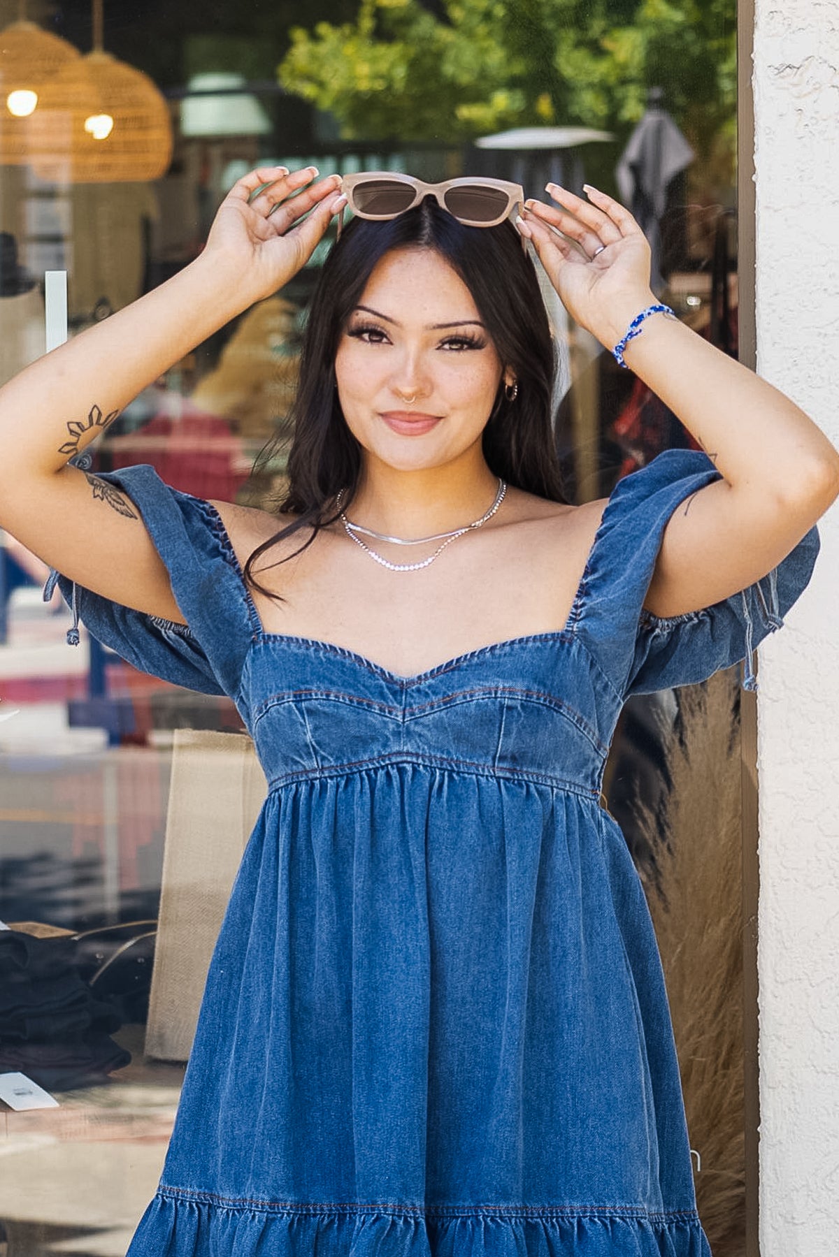 The Denim Days Babydoll Mini Dress