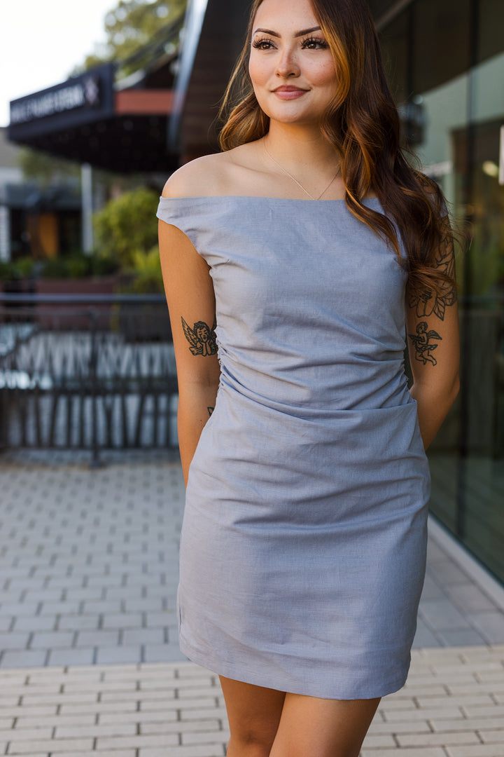 The Stormy Coast Linen Mini Dress