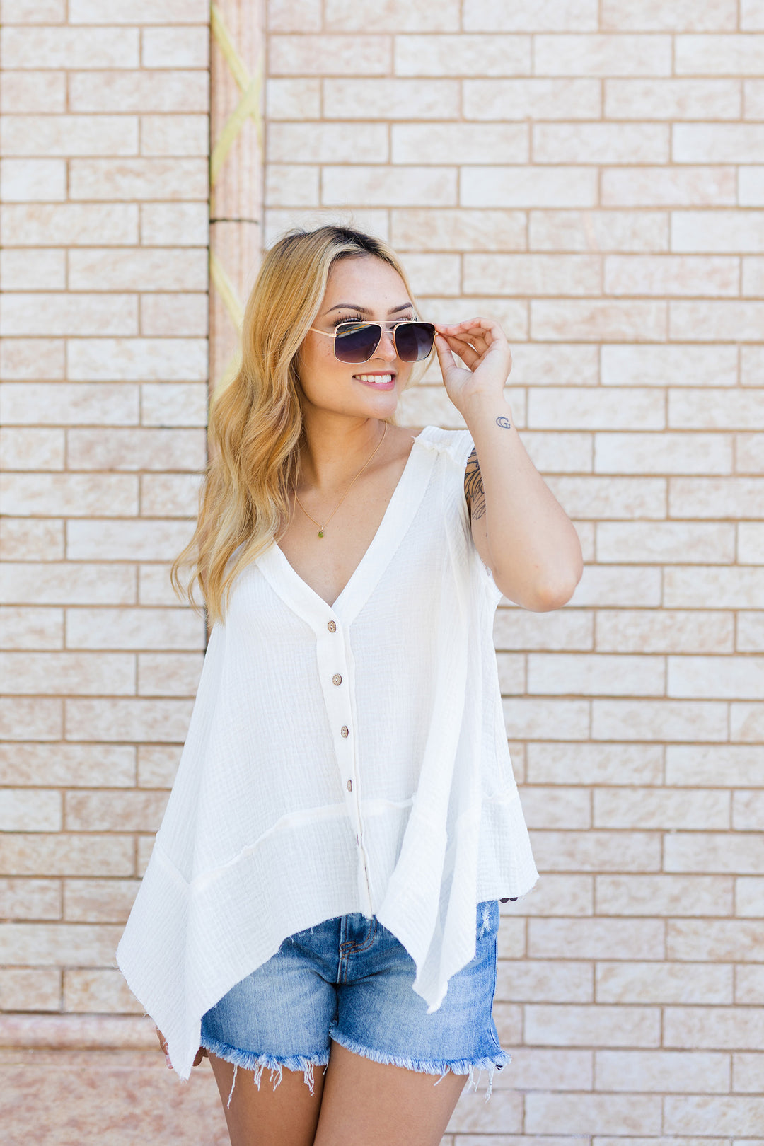 The Sweet Nothings White Sleeveless Top