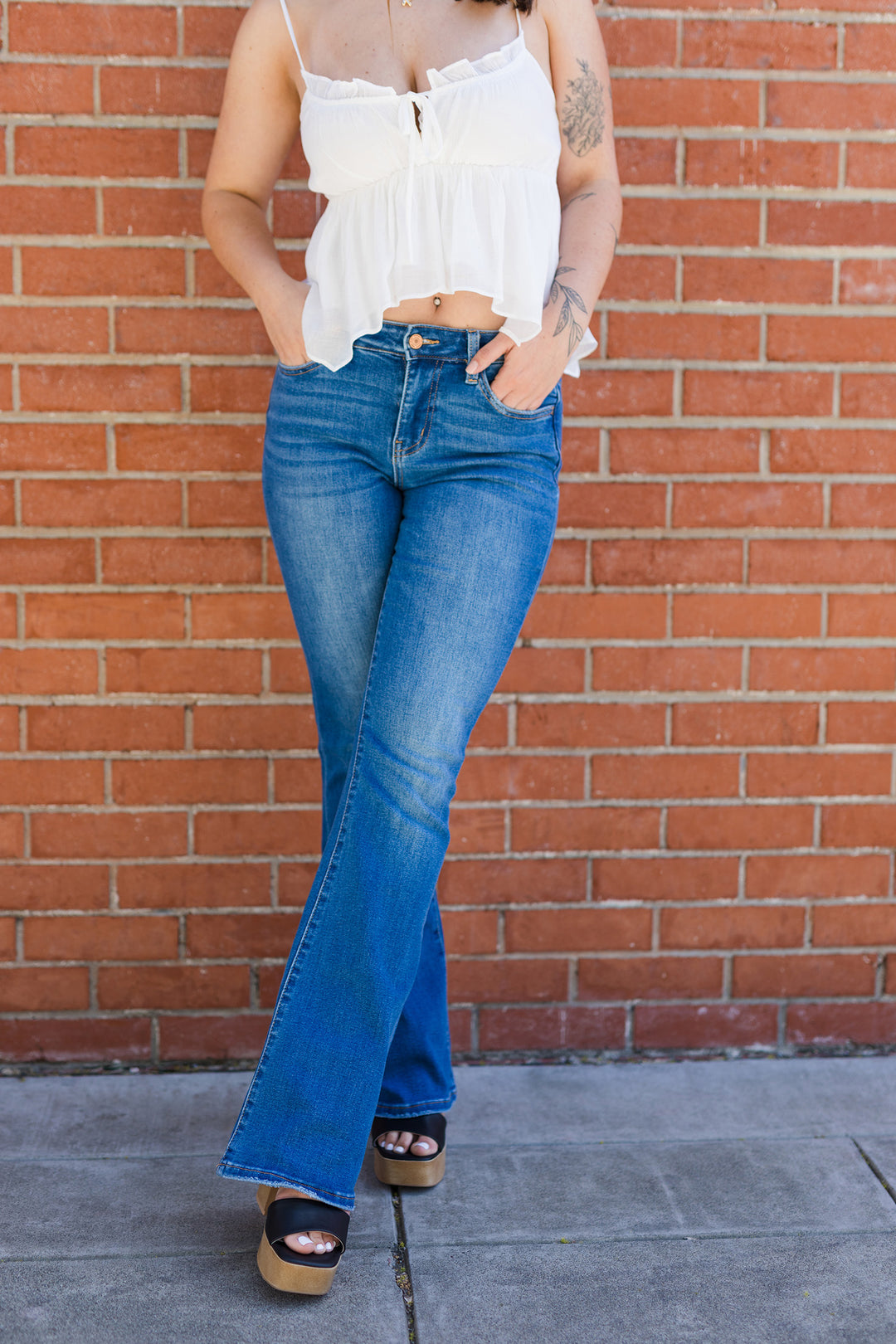 The Kira Mid Rise Flare Jeans