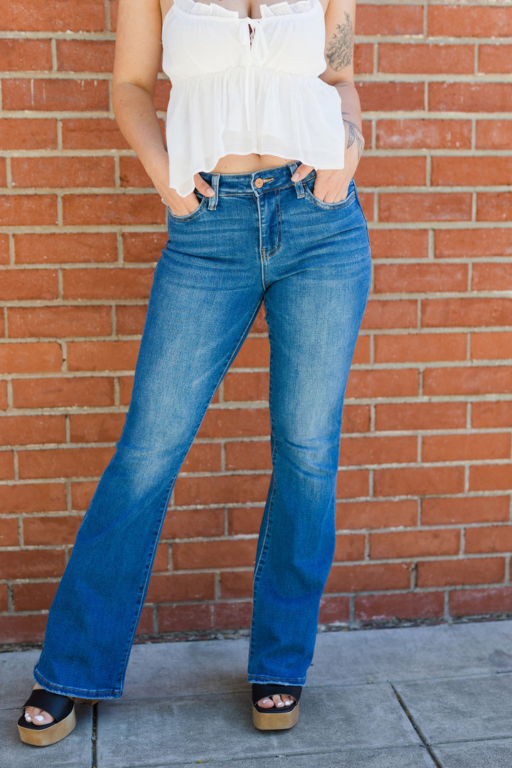 The Kira Mid Rise Flare Jeans