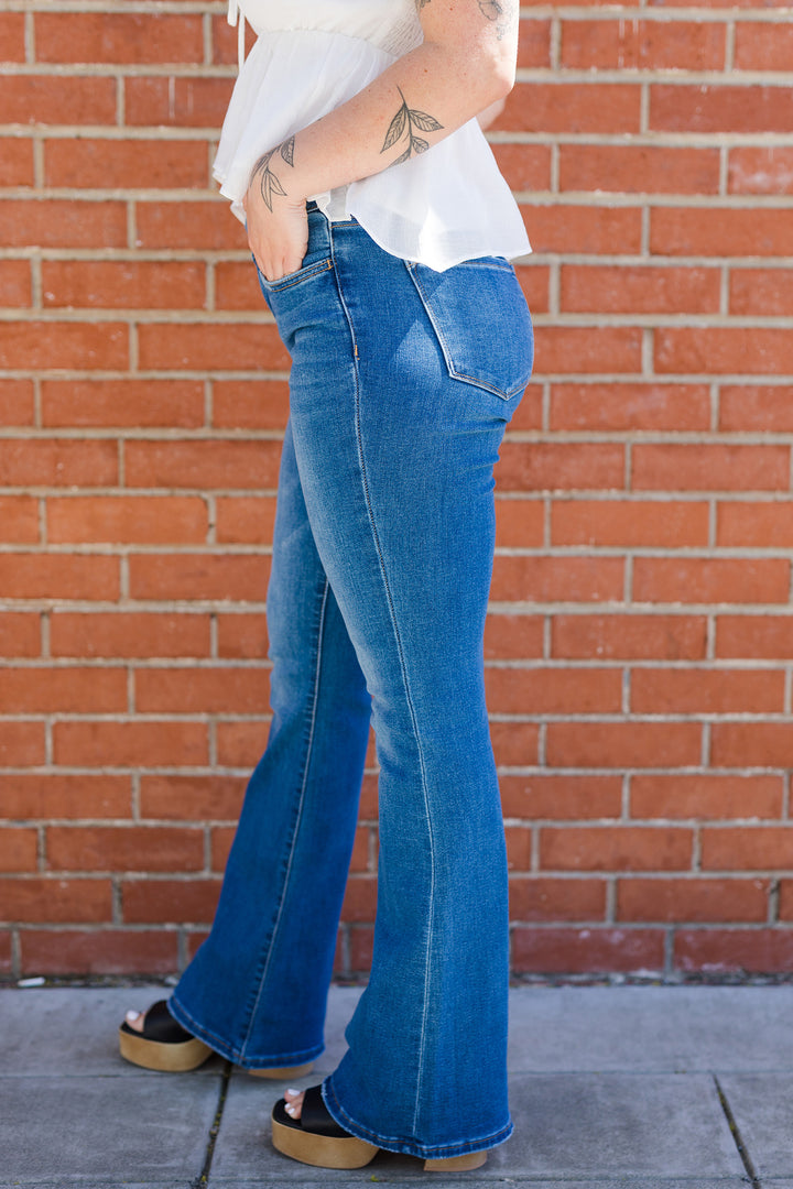 The Kira Mid Rise Flare Jeans