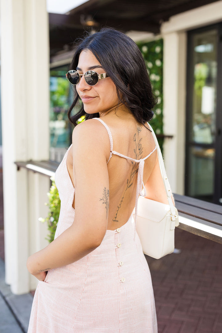 The Drift Away Striped Linen Maxi Dress